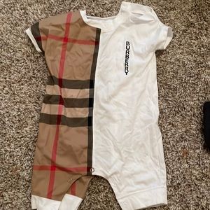 Burberry baby Lenox checked Romper